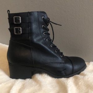 Black Combat Boots Size 9